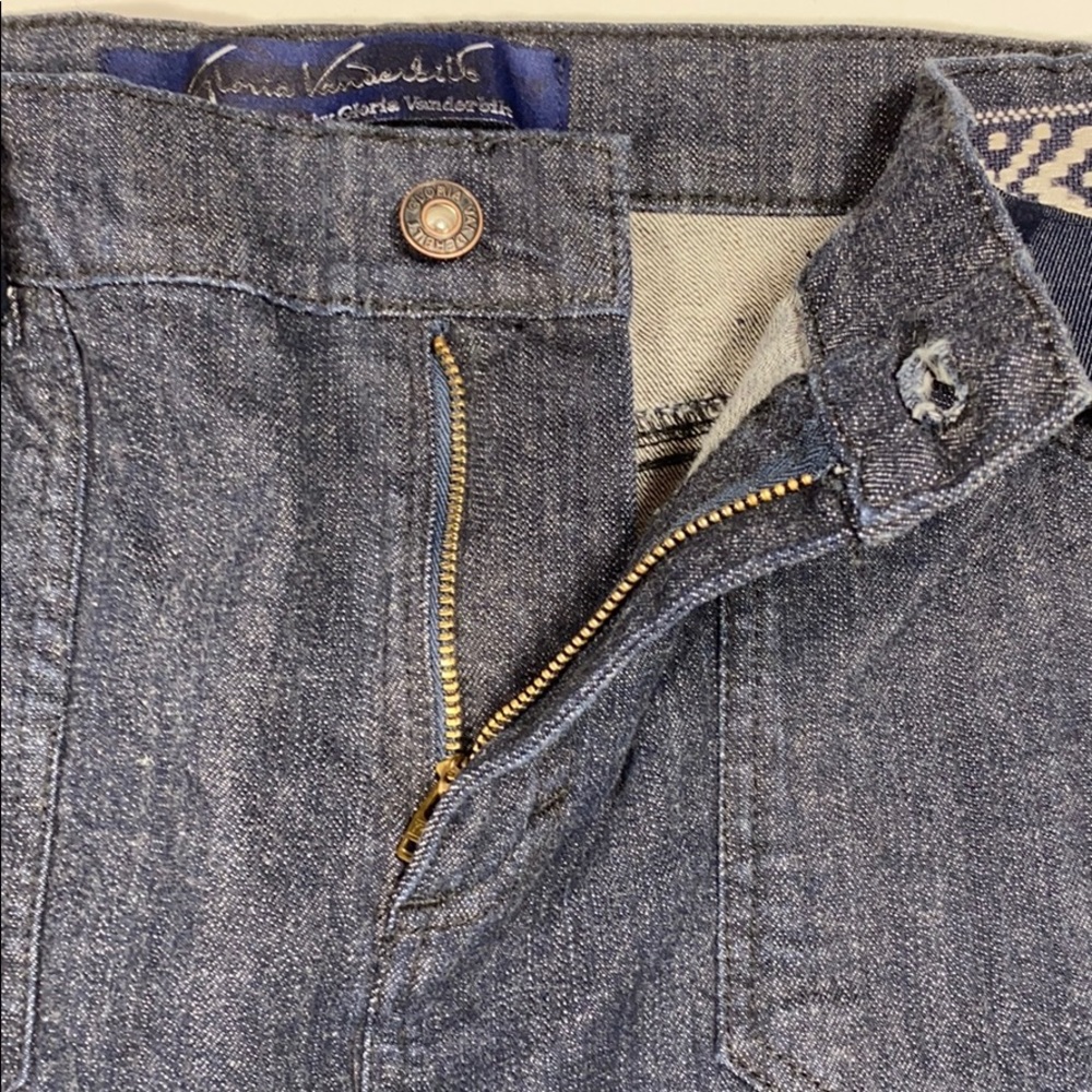 Gloria Vanderbilt SZ 8 Belted Blue Denim Jeans Capri New. D22 - Picture 10 of 12